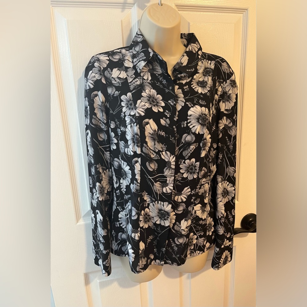 Tommy Hilfiger black floral blouse